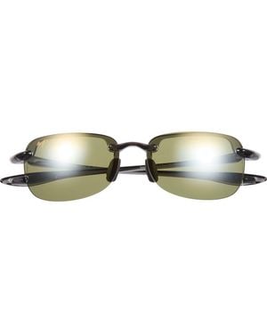 Maui Jim Sandy Beach 56Mm Polarized Rectangular Sunglasses - Green
