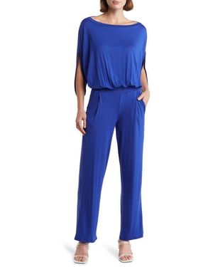 Go Couture Raglan Sleeve Jumpsuit - Blue