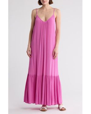 Melrose and Market Gauze Tiered Maxi Dress - Pink