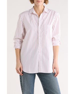 Frank & Eileen Boyfriend Cotton Button-Up Shirt - Purple