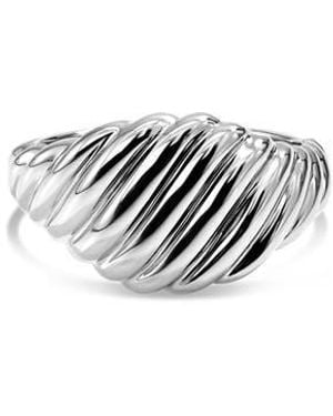DEVATA Tapered Rope Band Ring - White