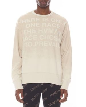 HVMAN Cotton Graphic Sweatshirt - Natural