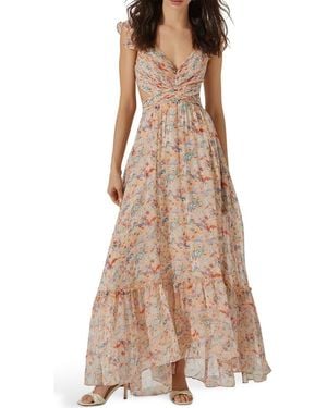 Astr Primrose Floral Maxi Dress - Brown