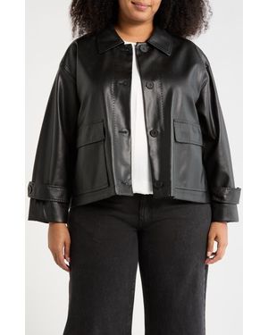Max Studio Faux Leather Jacket - Black