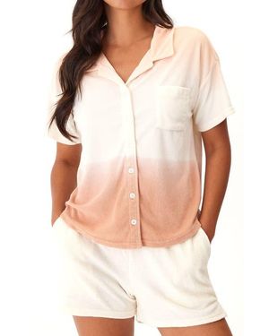 Threads For Thought Mikaela Gradient Terry Camp Shirt - White