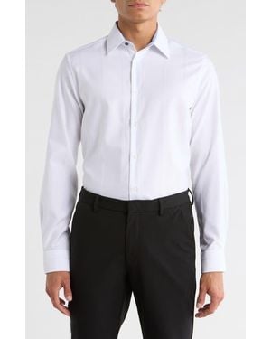 Duchamp Solid Slim Fit Dress Shirt - Blue