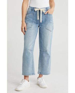 Vigoss Baggy Porkchop Pocket Ankle Crop Jeans - Blue