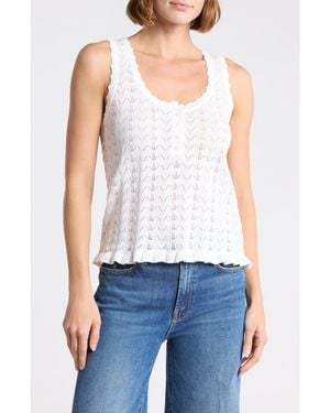 DR2 by Daniel Rainn U-Neck Pointelle Sweater Tank - Blue