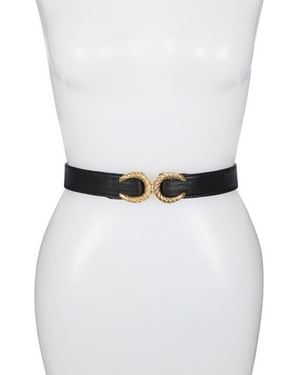 Raina Leather Mini Cici Belt - White