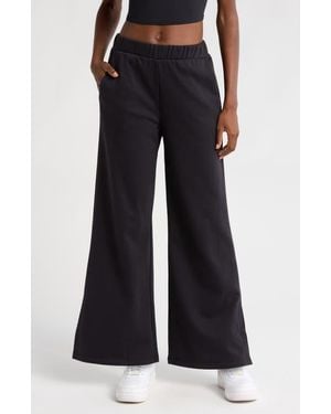 Beyond Yoga Open Ended Mid Rise Wide Leg Pants - Black