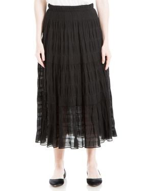 Max Studio Textured Midi Skirt - Black