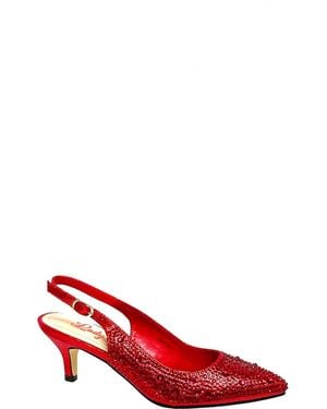 Lady Couture Onyx Rhinestone Slingback Pump - Red