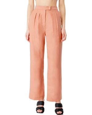 Bardot Lani Wide Leg Linen Pants - Pink