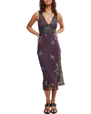 Free People Meet Again Midi Dress - Purple