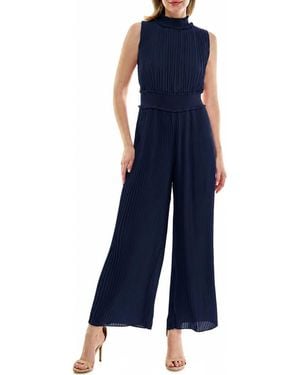 Nanette Lepore Sleeveless Pleated Jumpsuit - Blue