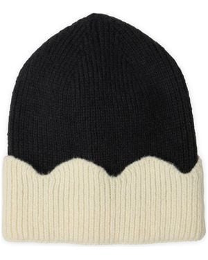 Saachi Scallop Trim Beanie - Black