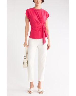 Nordstrom Rack Short Sleeve Tie Detail Top - Pink