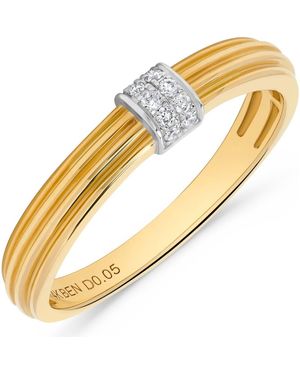 H.J. Namdar Pavé Diamond Texture Ring - Metallic