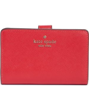Kate Spade Staci Medium Bifold Leather Wallet - Red