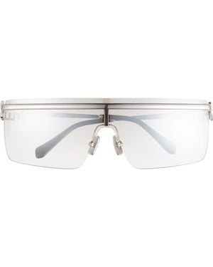 Miu Miu 50Mm Shield Sunglasses - Metallic