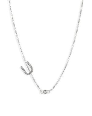 Meshmerise Bezel Diamond Initial Chain Necklace - Multicolor