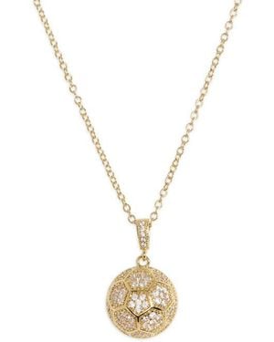 Leith Pavé Cz Soccer Ball Pendant Necklace - Metallic