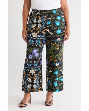 Tahari Print Woven Pants - Green