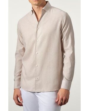 STUDIO GARNET LOS ANGELES Linen Blend Button-Up Shirt - Natural