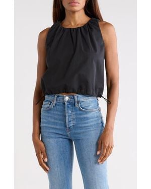 GOOD AMERICAN Twill Parachute Bubble Top - Black