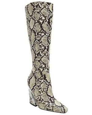 Ninety Union Viva Snake-Embossed Knee High Boot - White