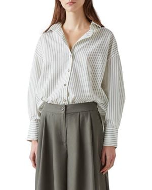 LK Bennett Bextor Stripe Shirt - Gray