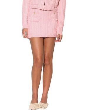 Walter Baker Gia Cable Stitch Sweater Miniskirt - Pink