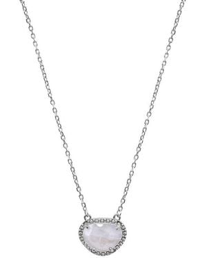Adornia Fine Sterling Birthstone Halo Pendant Necklace - Blue