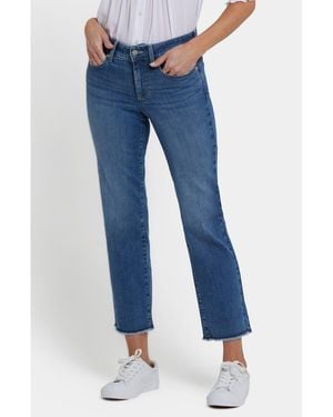 NYDJ Marilyn Fray Hem Straight Ankle Jeans - Blue