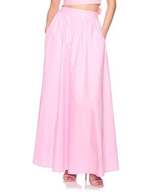Susana Monaco Cotton Poplin Maxi Skirt - Pink