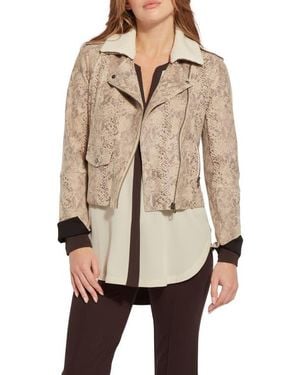 Lyssé Rosalind Detachable Faux Shearling Collar Crop Jacket - Natural