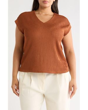 Anne Klein Crinkle Top - Brown