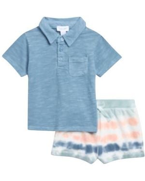 Splendid Polo & Sunray Shorts Set - Blue