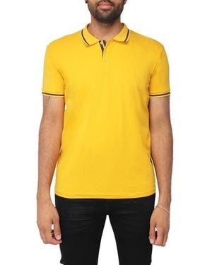 Xray Jeans Pipe Trim Knit Polo - Yellow