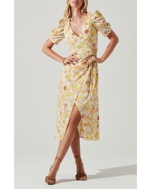 Astr Martina Ruched Dress - Natural