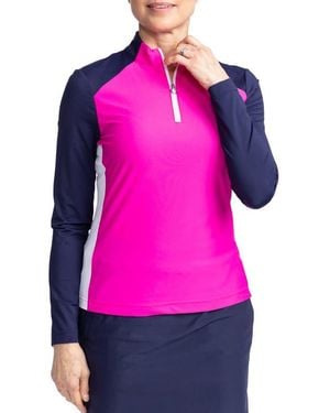 KINONA Cap To Tap Long Sleeve Polo Golf Top - Pink
