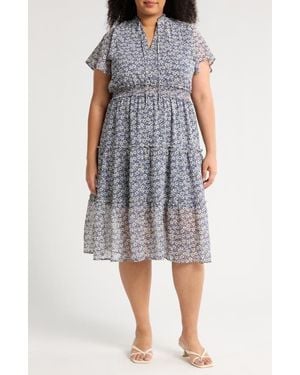 Melrose and Market Tiered Midi Dress - Gray