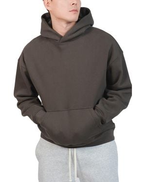 Brooklyn Cloth Oversize Cotton Blend Fleece Hoodie - Gray