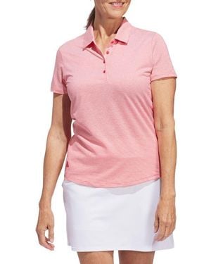 adidas Stripe Golf Polo - Red