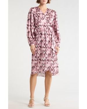 BOSS Divanta Long Sleeve Dress - Red