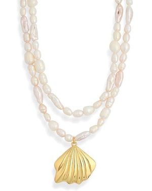 Frasier Sterling Tropea Freshwater Pearl Layered Necklace - Metallic