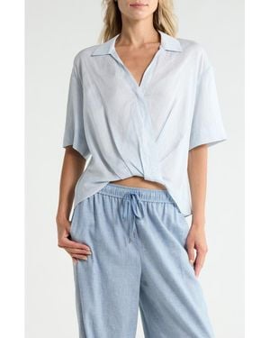 Theory Twist High-Low Top - Blue