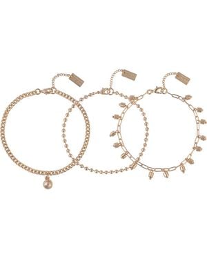 Rachel Roy Set Of 3 Assorted Chain Bracelets - Metallic