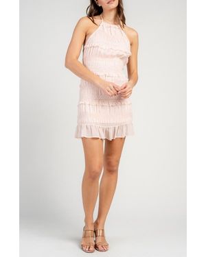 Beivy Ruched Halter Minidress - White