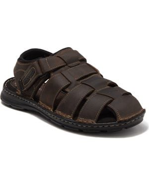 Rockport Darwyn Fisherman Leather Sandal - Black